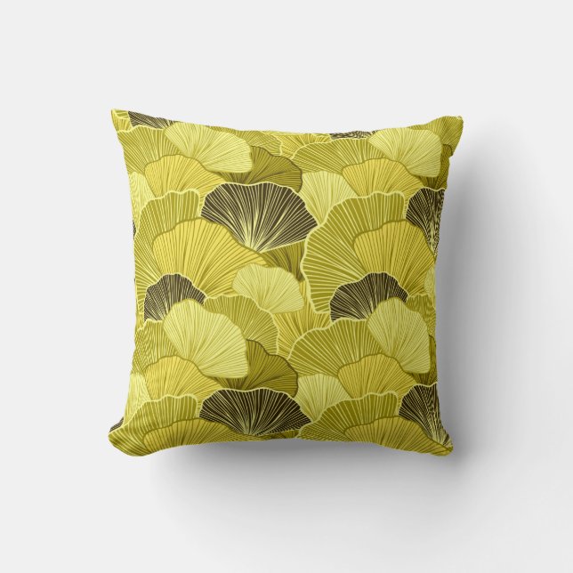 Coussin Feuilles colorés : motif olive sans soudure. (Recto)