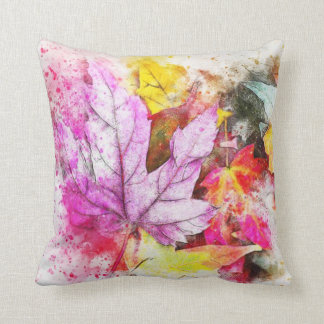 Coussin Feuilles couleur aquarelle