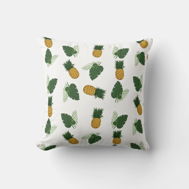 Coussin Feuilles D'Ananas Et De Palmiers (Recto)