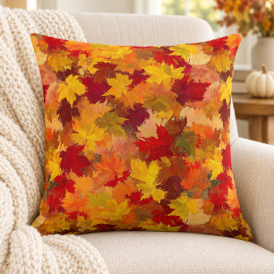 Coussin Feuilles d'automne à l'aquarelle - Motif automnal