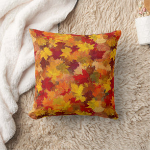 Coussin Feuilles d'automne à l'aquarelle - Motif automnal
