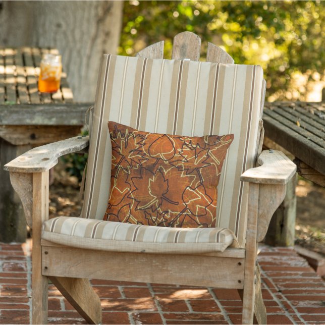 Coussin feuilles d'automne abstraites  (Chaise)
