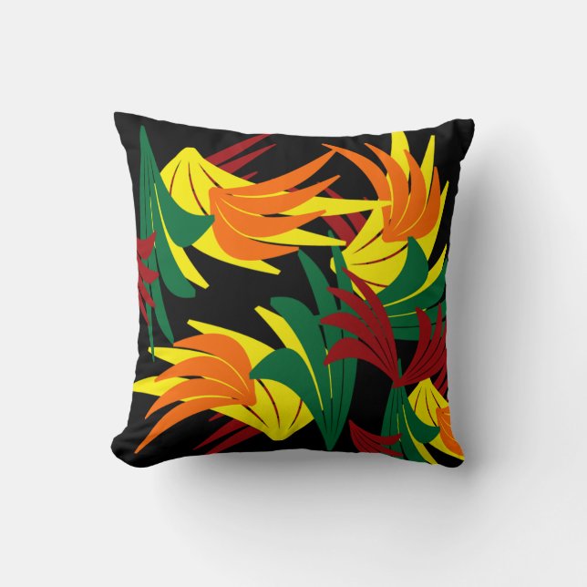 Coussin Feuilles d'automne Abstraites (Recto)
