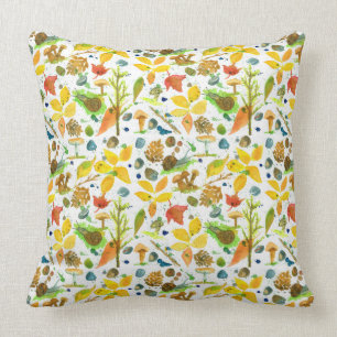 Coussin Feuilles d'automne Acorns Pinecones Forêt