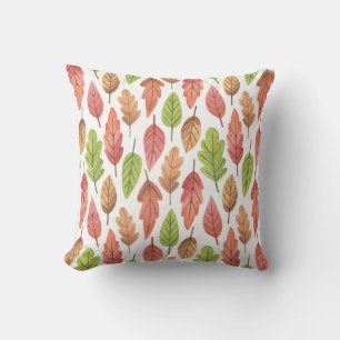 Coussin Feuilles d'automne Aquarelle : Motif de la nature.