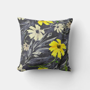 Coussin Feuilles d'automne, baies : motif d'aquarelle.