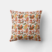 Coussin Feuilles d'automne brodées Décor orange vert (Verso)