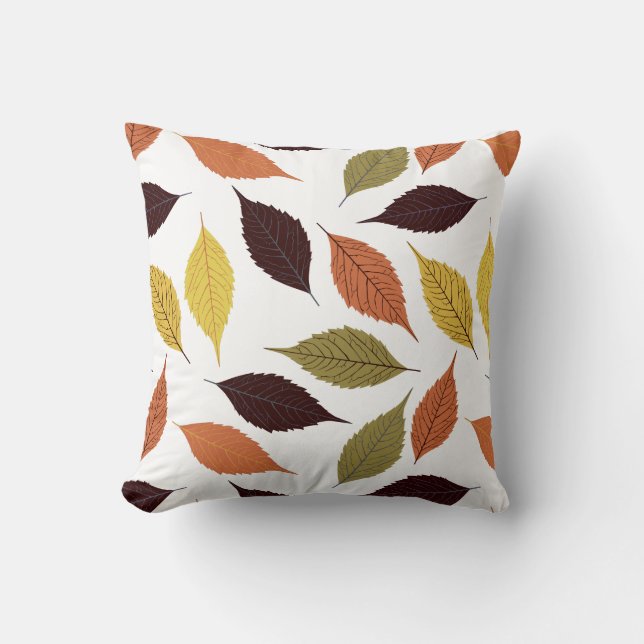 Coussin Feuilles d'automne colorées Arrière - plan blanc (Recto)