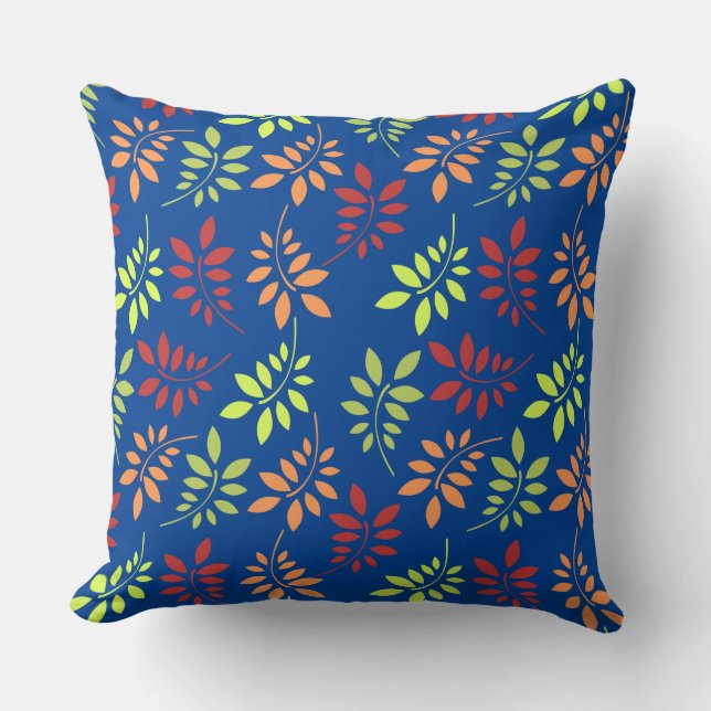 Coussin Feuilles d'automne colorées aux tons chauds (Recto)