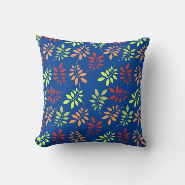 Coussin Feuilles d'automne colorées aux tons chauds (Recto)
