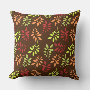 Coussin Feuilles d'automne colorées aux tons chauds