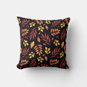Coussin Feuilles d'automne colorées Motif d'aquarelle