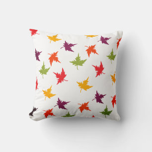 Coussin Feuilles d'automne colorées Rouge Jaune Violet