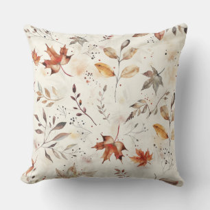 Coussin Feuilles d'automne douillettes impression botaniqu