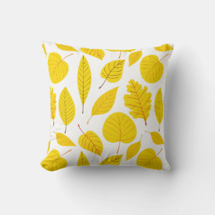 Coussin Feuilles d'automne en jaune