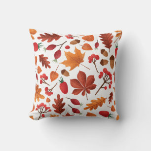 Coussin Feuilles d'automne et baies Motif Thanksgiving