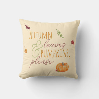 Coussin Feuilles d'automne et Citrouilles, S'Il Vous Plaît