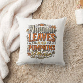 Coussin Feuilles D'automne Et Citrouilles S'il Vous Plaît (Couverture)