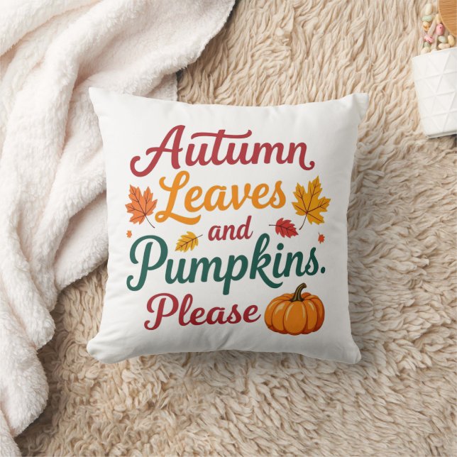 Coussin Feuilles D'Automne Et Citrouilles S'Il Vous Plaît (Couverture)