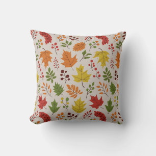 Coussin Feuilles d'automne et Motif de baies