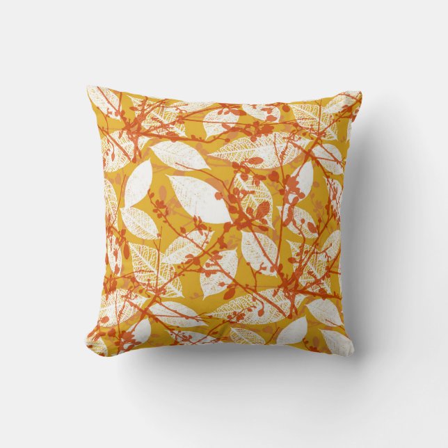 Coussin Feuilles d'automne : Golden Vintage Repeat (Recto)