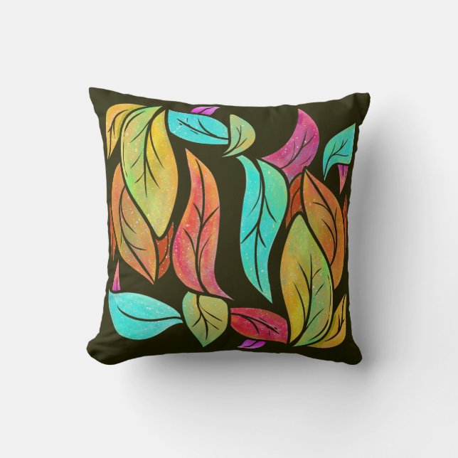 Coussin Feuilles d'automne motif (Recto)