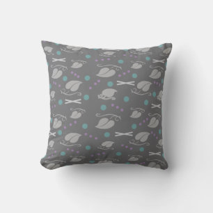 Coussin Feuilles d'automne Motif Gris coloré