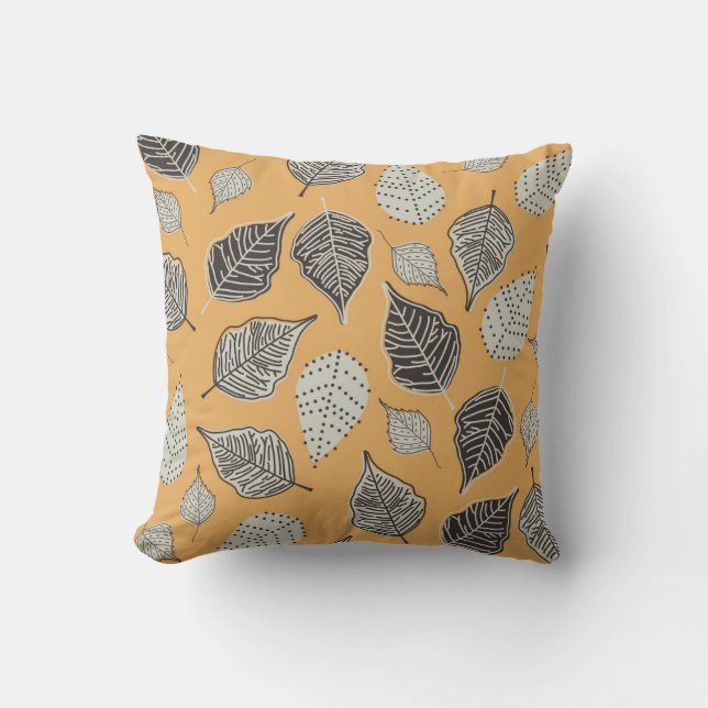 Coussin Feuilles d'automne, motif vintage sans soudure. (Recto)