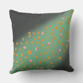 Coussin Feuilles d'automne roses au clair de lune vertes a (Verso)