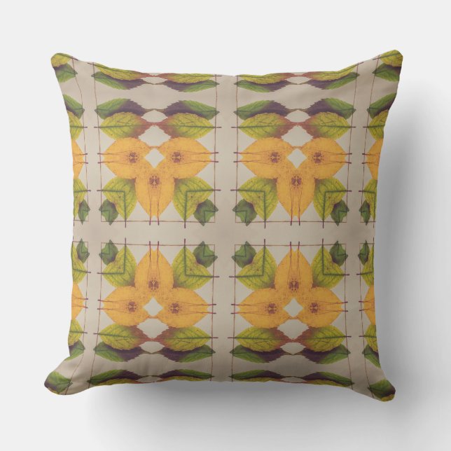 Coussin Feuilles d'automne rustiques (Recto)
