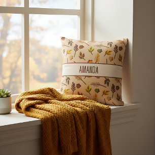 Coussin Feuilles d'automne simples de ferme personnalisées