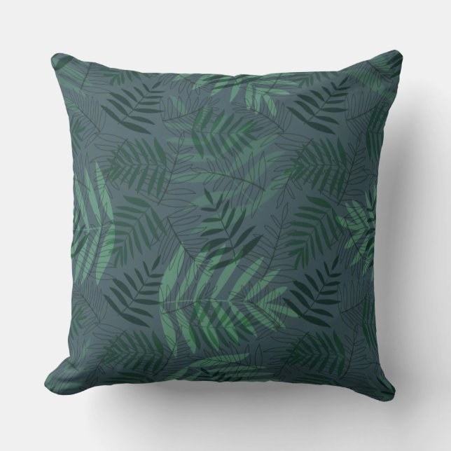 Coussin Feuilles d'automne vertes (Recto)