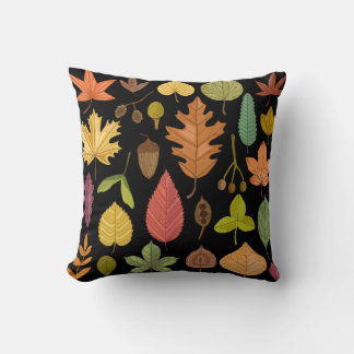 Coussin Feuilles d'automne vintage ensemble isolé sur doss