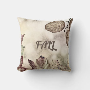 Coussin Feuilles de automne colorées avec aquarelle de cou