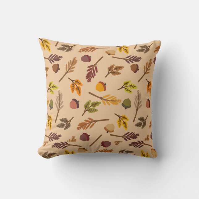 Coussin Feuilles de automne confortables et Acorns (Recto)