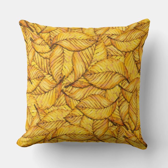 Coussin Feuilles de automne jaunes (Recto)