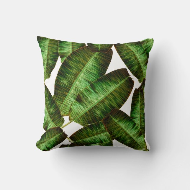 Coussin Feuilles de banane tropicale, flore sans soudure d (Recto)