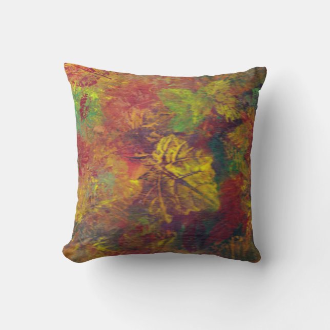 Coussin Feuilles de chute brillantes (Recto)
