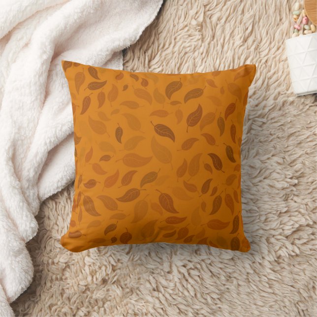 Coussin Feuilles De Chute Orange Assez Brûlées (Couverture)