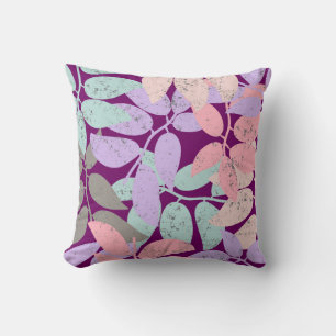 Coussin feuilles de doodle