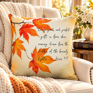 Coussin Feuilles de érable automnales chaudes & Foi d'auto
