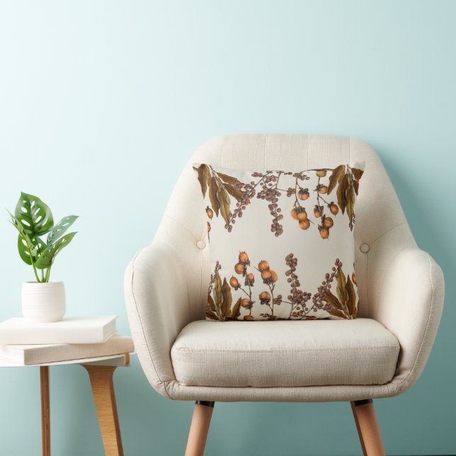 Coussin Feuilles de feuillage à l'aquarelle d'automne  (Chaise)