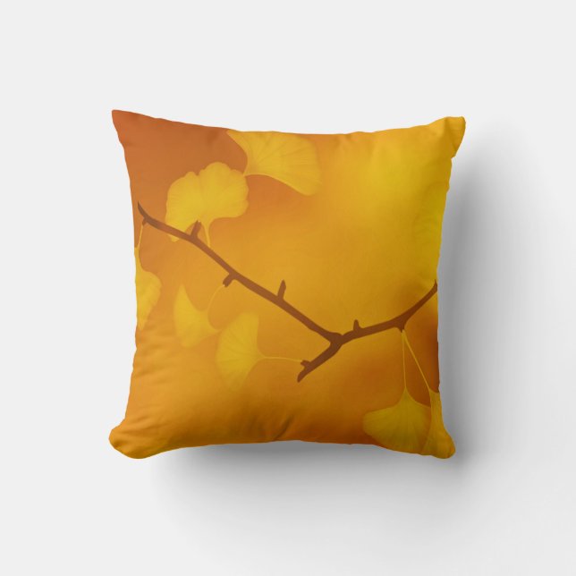 Coussin Feuilles de Ginkgo/Gingko Cheveux de Vénus d'autom (Recto)