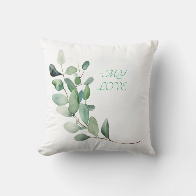 Coussin Feuilles de l'Eucalyptus vert (Recto)