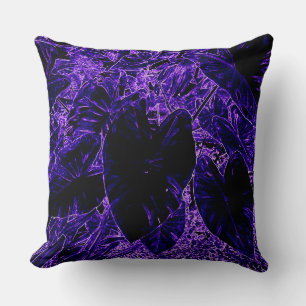 Coussin Feuilles de l'oreille éléphante dans le pourpre pr