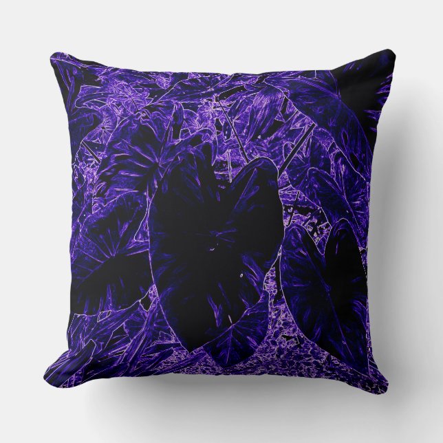 Coussin Feuilles de l'oreille éléphante dans le pourpre pr (Recto)