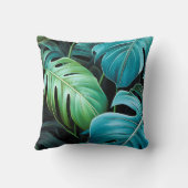 Coussin Feuilles de Monstera Botanique Feuillage Jungle Tr (Verso)