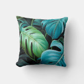 Coussin Feuilles de Monstera Botanique Feuillage Jungle Tr (Recto)