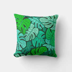 Coussin Feuilles de Monstera Grunge n° 2