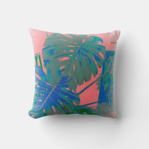 Coussin Feuilles de Monstera Tropical